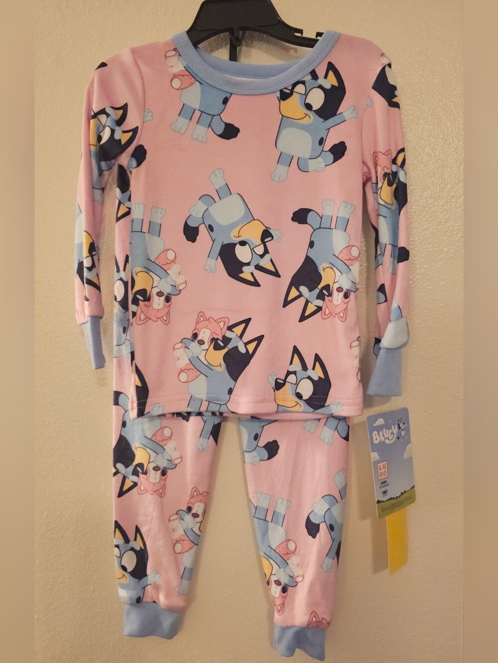 NWT Bluey Girls 2-Piece Long Sleeve Pajama Set Pink Size 4